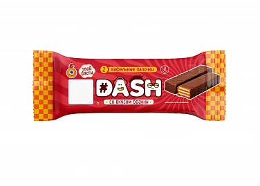 Вафельный батончик 2 палочки #DASH со вкусом брауни, 35 г.