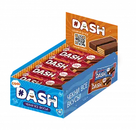 Вафельный батончик 2 палочки #DASH со вкусом брауни, 35 г.